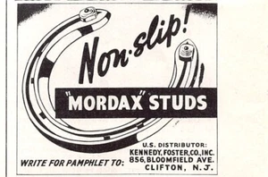 Mordax Tachuelas Antideslizantes Kennedy Foster Co Clifton Nueva Jersey De Colección Revista Anuncio Impreso - Imagen 1 de 1
