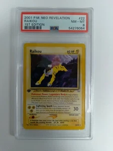 Graded PSA 8 2001 P.M. Neo Revelation - Raikou - 1st Edition #22 POKEMON - Picture 1 of 3