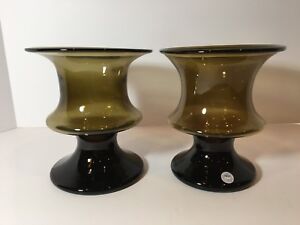 Holmegaard Kastrup Denmark Vintage Art Glass Vases Danish Per Lutken 