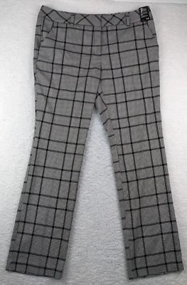 Pantalones de vestir 7th Avenue New York & Company talla 14 corte exclusivo blanco a cuadros Foto 1 de 4