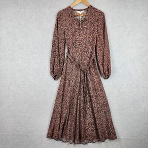 Vanessa Bruno Dress Womens 34 XS 100% Silk Floral Belted Midi Long Sleeve NEW - Picture 1 of 15