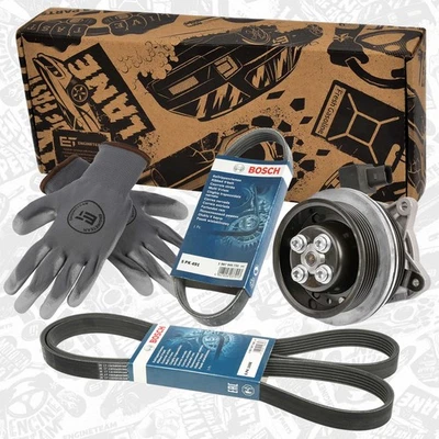 Wasserpumpe + BOSCH Keilrippenriemen VW SEAT AUDI 1,4 03C121004D 03C121004E - Bild 1 von 4