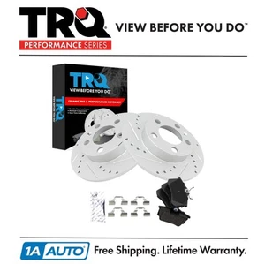 TRQ Performance Rear Brake Pad & Rotor Kit Performance Fits Audi Volkswagen - Picture 1 of 7