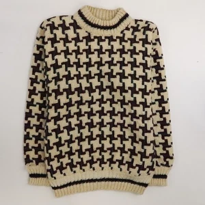 Suéter de punto de lana Ecuador vintage cuello redondo talla XL - Imagen 1 de 9