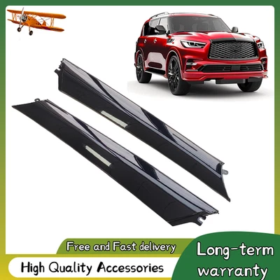 2PCS For 11-22 Infiniti QX56 QX80 Nissan Armada Windshield Trim Pillar Molding Foto 1 de 4