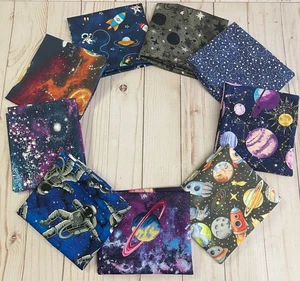 Tela FQ Fat Quarter HAZ TU PROPIO CONJUNTO Edredón Planetas Espaciales Estrellas 100% Algodón - Imagen 1 de 9