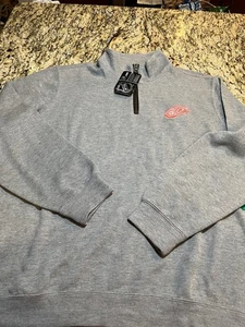 Detroit Red Wings Shirt Mens XL Gray Long Sleeve Pullover Hockey NHL Zip A1* - Picture 1 of 10