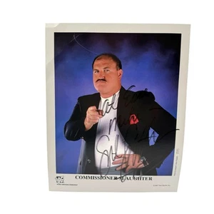 Hand Singed Commissioner Sgt Slaughter 8x10 WWF 97' Promo Photo (P-414) RARE - Picture 1 of 6