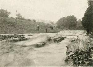 Dos fotografías c1920 inundaciones callejeras Wolcott Nueva York - Imagen 1 de 1