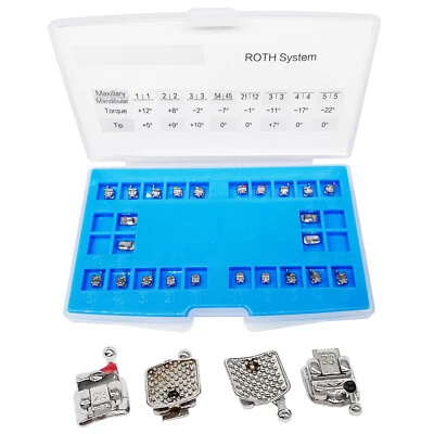 Dental ortho brackets self-ligating ortodoncia Mini Braces Hook345Roth/MBT.022" - Image 1 of 2