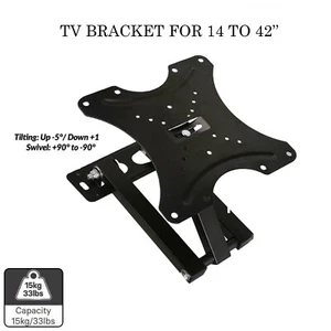 Samsung LG Toshiba Swivel TV Wall Mount Bracket Tilt 14 18 22 24 32 40 42 Inch - Picture 1 of 9