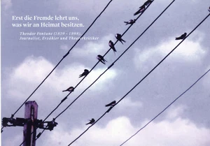 Postkarte "Zugvögel" SOUVENIR Kunstkarte mit Zitat Thema Heimat neu & limitiert  - Bild 1 von 1