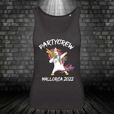 Mallorca 2022 T-Shirt Party Crew Urlaub Unicorn Shirt Einhorn Kult Damen XS-XXL - Bild 1 von 2