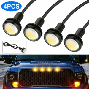 4pcs LED Amber Grille Lights Kit Universal For Ford Truck SUV SVT Raptor Style - Picture 1 of 9