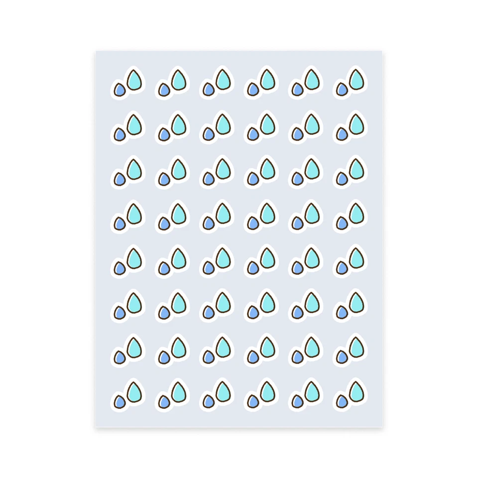 48pcs Water Droplets Mini Planner Sticker Sheet 1cm - image 1 of 1