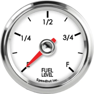 Speedhut 2-1/16" Fuel Level Gauge (programmable) White Face/Numbers Glow Blue - Image 1 of 4