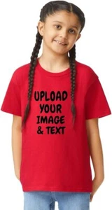 Personalized Custom Kids T-Shirt Customized w/Photo Text Logo DTF Gildan Shirts - Picture 1 of 14