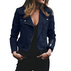 Coat Short Easy Matching Lapel Zip-up Long Sleeve Women Short Coat Plus Size