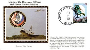 Space cover DISCOVERY STS-60 2/11/1994 landing KSC Colorano Silk - Picture 1 of 1