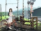 Anime city bicycle girls natsu no sora railway Playmat Gaming Mat