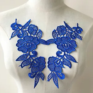 1 Par Encaje Aplique Noche Dance Vestido Guipure Floral Detalles para de Novia - Imagen 1 de 9