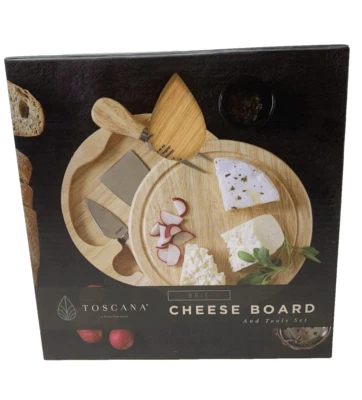 Picnic Time Toscana 878-00-505 Brie Cheese Cutting Board & Tool Set Swivel-Style - Image 1 of 4