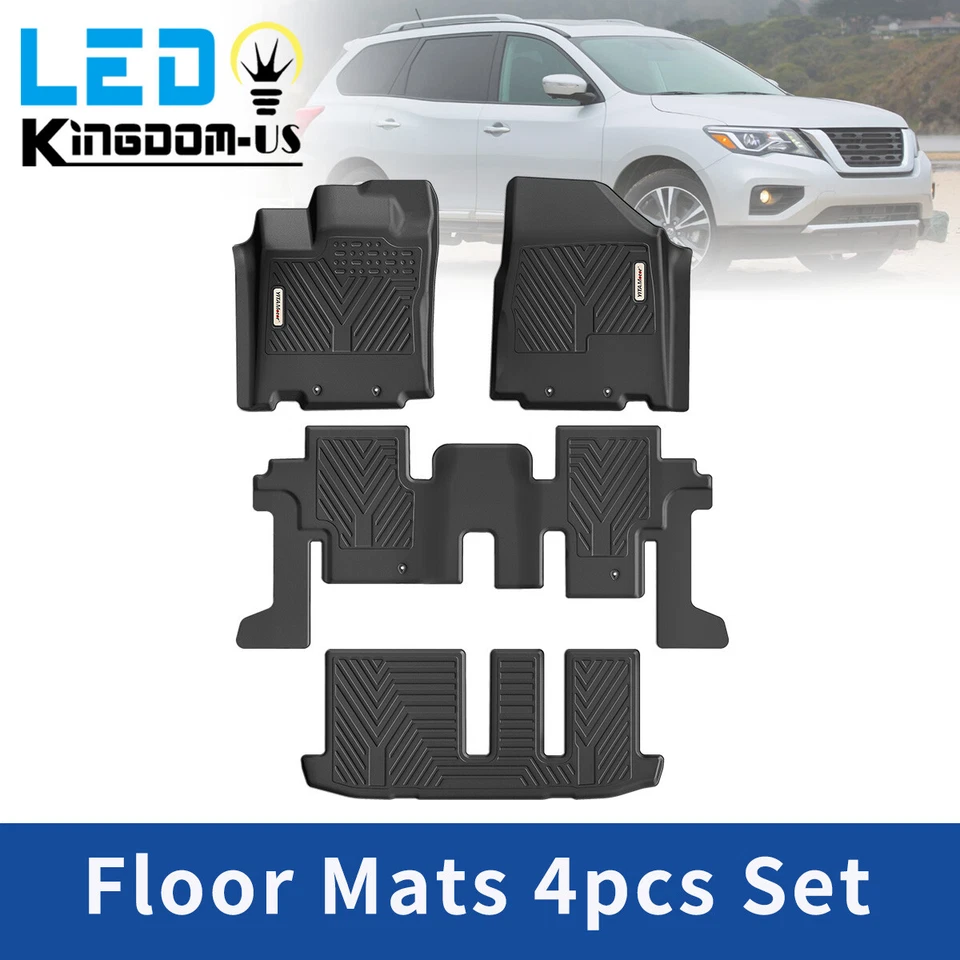 3D TPE Floor Mats Liners Set for 2013-2020 Nissan Pathfinder 14-20 Infiniti QX60 Foto 1 de 4
