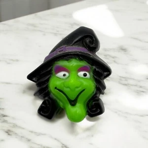 Halloween Witch Face Refrigerator Magnet Vintage Creepy Smile Green Face - Picture 1 of 8
