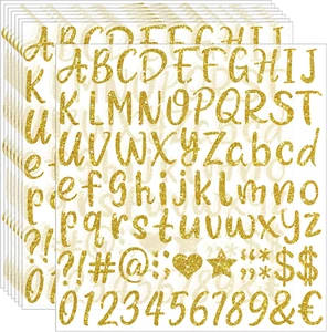 648Pcs Letter Stickers 8 Sheets Alphabet Stickers Vinyl 1 Inch Stick on Letters - Picture 1 of 8
