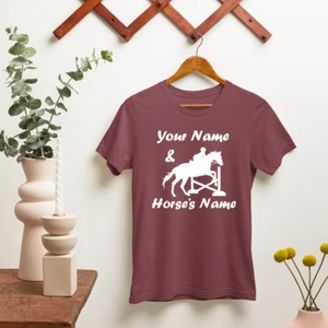 Personalised Your Name Horse Name T-shirt Riding Equestrian Lovers Funny Gifts - Picture 1 of 22