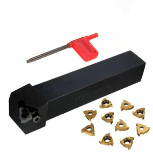 Soporte para herramienta de torneado de torno CNC SER20K16 barra perforadora + 10 piezas de inserto de hoja + llave - Imagen 1 de 7