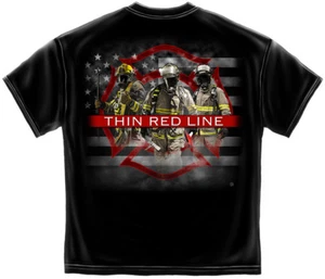 NUEVA CAMISETA DELGADA LÍNEA ROJA DE BOMBERO Licencia CAMISA - Imagen 1 de 1
