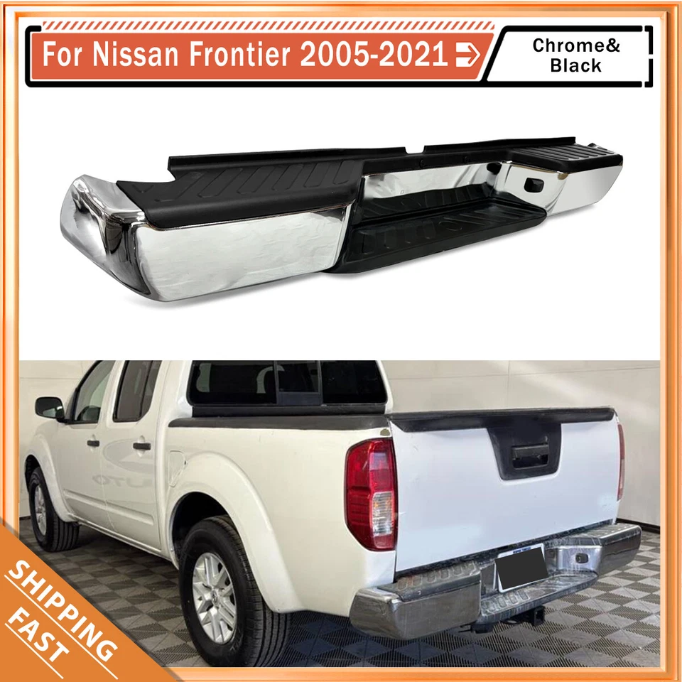 Rear Step Bumper Assembly Chrome Complete For 2005-2021 Nissan Frontier Truck - Изображение 1 из 4