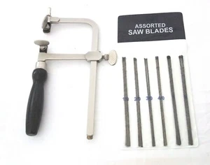 German Style Adjustable Saw Jeweler's Saw With 144 Assorted Cut Blades  - Picture 1 of 1