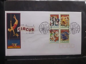 AUSTRALIA 1997 150th ANNIV. CIRCUS BLK 4 STAMPS FDC FIRST DAY COVER CLOWN P/M - Picture 1 of 1