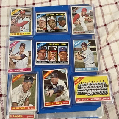 Lote de tarjetas de béisbol 1966 Topps Willie Mays, Koufax, Ford, Yastrzemski, Killebrew Foto 1 de 4