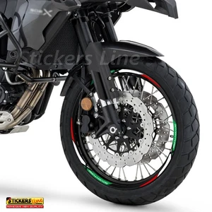 Adesivi cerchi moto Tricolore per Benelli TRK 502 X - 702 X strisce ruote Mod.5 - Foto 1 di 5