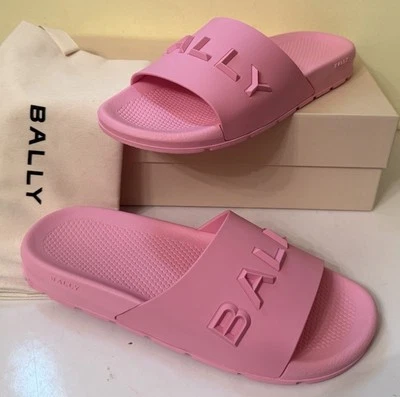Sandalias Bally Suiza Para Mujer Rosa “Taffy” Goma Deslizables Nuevas En Caja Italia Foto 1 de 4