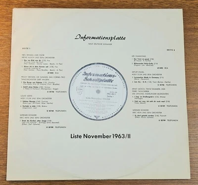 TELDEC Informationsplatte PROMO LP Nov 1963 ERNST MOSCH Neil Sedaka LOUIS NEEFS - Bild 1 von 4