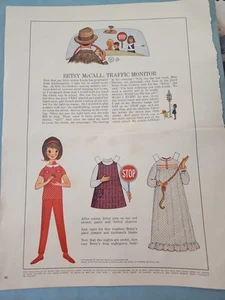 *Vintage 1964 Lot Of 4 Betsy McCall’s Magazine Paper Dolls 4 Single Pages Uncut - Picture 1 of 8