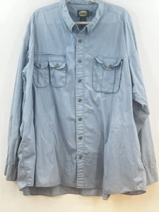 Cabelas Vented Fishing Shirt Mens 3XL Tall Blue Long Sleeve Button Down Solid - Picture 1 of 9