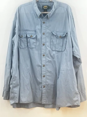 Cabelas Vented Fishing Shirt Mens 3XL Tall Blue Long Sleeve Button Down Solid - Image 1 of 4
