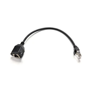 1FT/30cm RJ45 Male to Female Screw Panel Mount Ethernet Cable LAN Network - Afbeelding 1 van 8