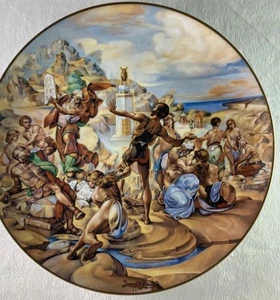 Royal Cornwall SAMMELTELLER DAS GELOBTE LAND - MOSES ZERSCHLÄGT DIE TABLETTEN - Bild 1 von 5