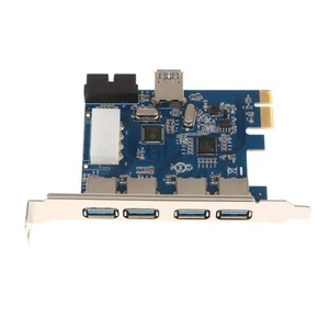 PCI-E vers USB 3.0 Carte d'extension PCI Express à 4 ports avec 19 broches pour - Photo 1/7
