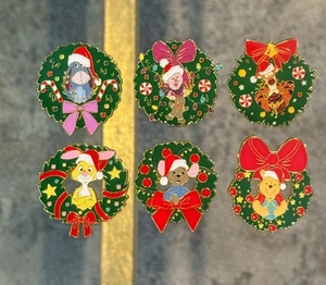 Disney Loungefly Winnie the Pooh Holiday Wreath Pin Blind Box - FULL SET - New - Picture 1 of 2