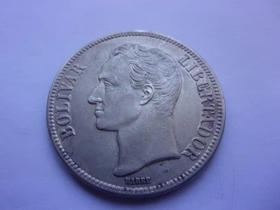 Venezuela 1929 silver 5 bolivars. sbj25 - Image 1 of 4