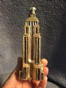 Blown Glass Skyscraper Ornament EMPIRE STATE BUILDING NYC souvenir Building - Picture 1 of 8