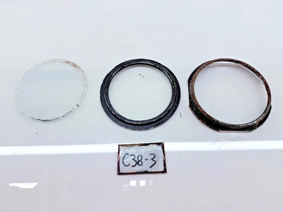 Lente y bisel de vidrio velocímetro Willys Jeep CJ5 CJ6 de los años 50 y 60 OEM C38-3 Foto 1 de 4