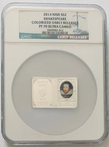 2014 Niue $2 Shakespeare Colorized NGC PF 70 Early Releases - Picture 1 of 2